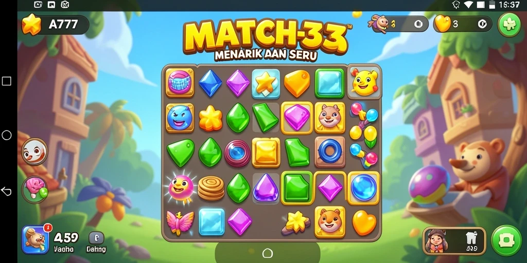 Tampilan gameplay A7777 yang menarik dan penuh warna.