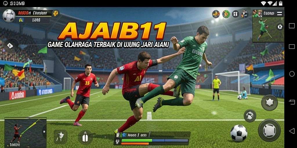 Tampilan gameplay AJAIB11 dengan berbagai pilihan olahraga yang seru.