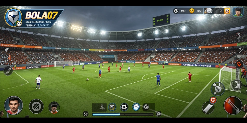 Tampilan gameplay BOLA07 yang mendebarkan saat pertandingan berlangsung.