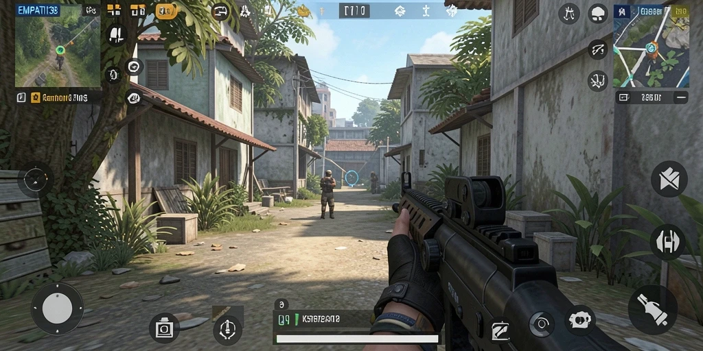 Screenshot menunjukkan aksi tempur seru dalam game TPS.