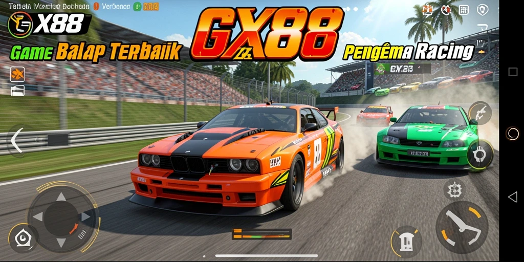 Tampilan mendebarkan dari gameplay balap di GX88.