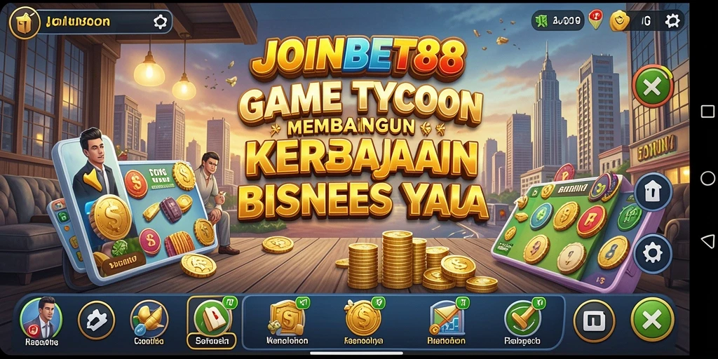 Tampilan gameplay <strong>JOINBET88</strong> menampilkan pengelolaan bisnis yang mendetail.