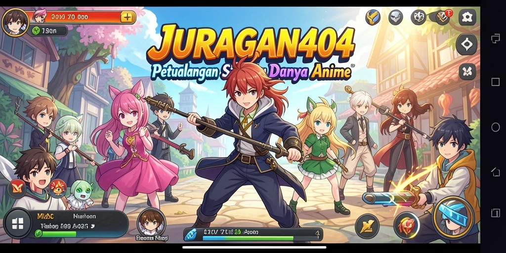 Tangkapan layar utama dari gameplay JURAGAN404 yang menampilkan aksi seru anime.