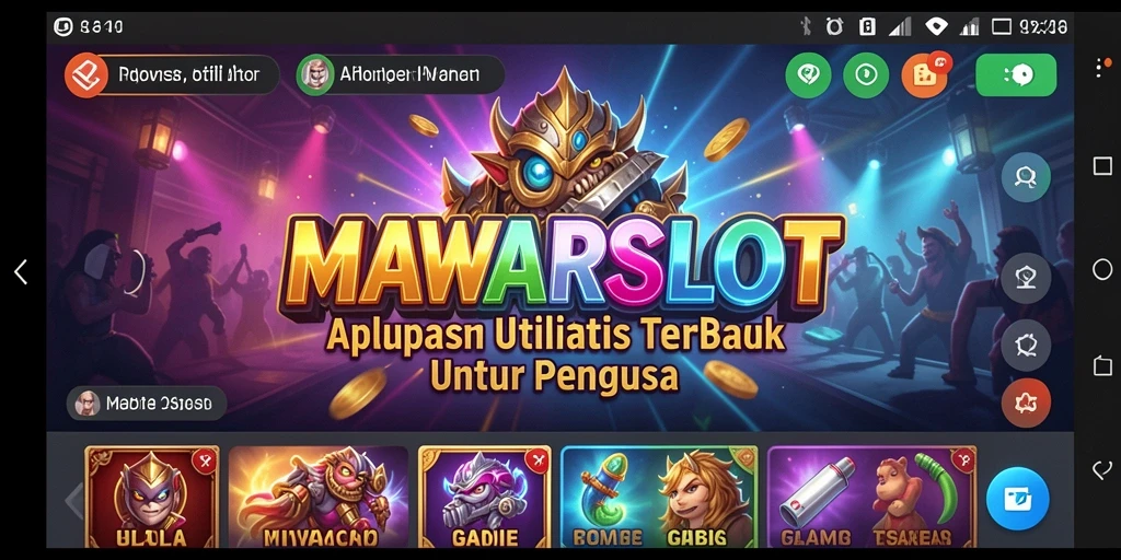 Tampilan utama aplikasi MAWARSLOT yang user-friendly dan informatif.