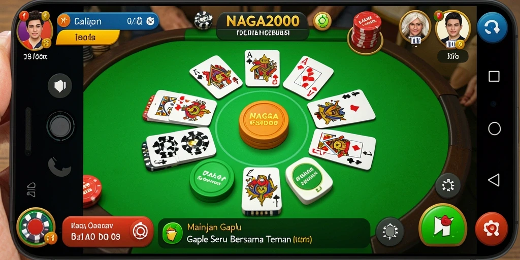 Tampilan gameplay seru di NAGA2000 dengan fitur Gaple interaktif.