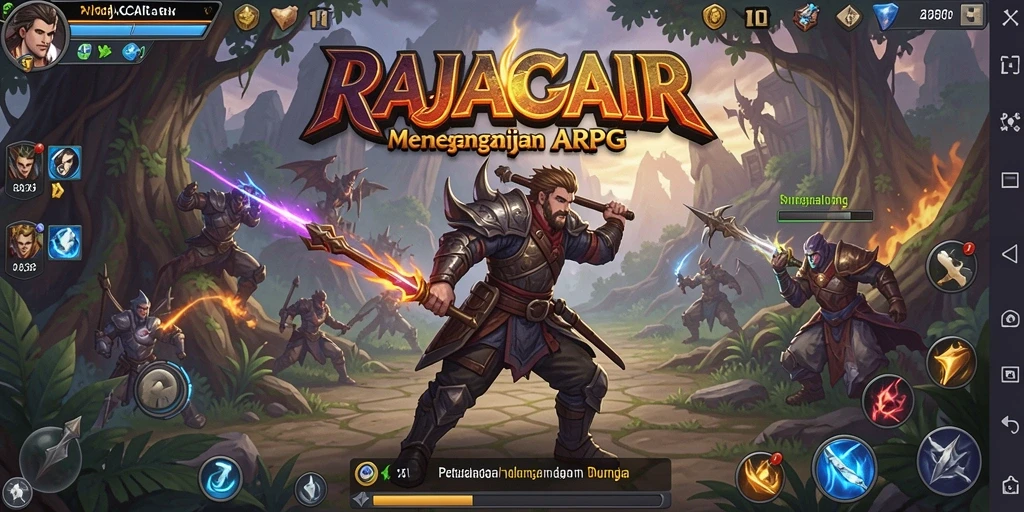 Tangkapan layar RAJACAIR menampilkan aksi seru dalam pertempuran ARPG.