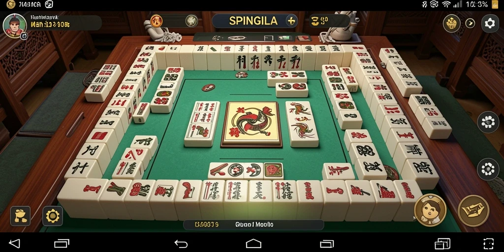 Gameplay SPINGILA menunjukkan momen seru dalam permainan Mahjong.